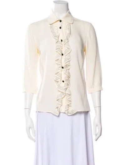 Pre-owned Valentino Vintage Late 1990's - Early 2000's Blouse In Neutral