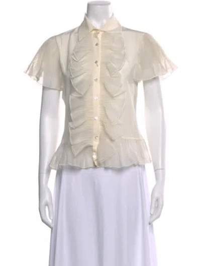 Pre-owned Valentino Vintage Late 1990's - Early 2000's Blouse In Neutral