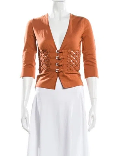 Pre-owned Valentino Vintage Late 1990's - Early 2000's Sweater In Orange