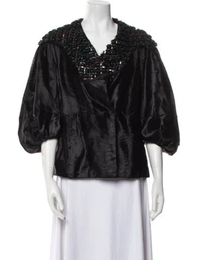 Pre-owned Valentino Vintage Late 2000's - Early 2010's Fur Jacket In Black