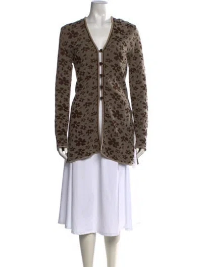 Pre-owned Valentino Vintage Les Tricots Sweater In Brown