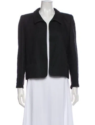 Pre-owned Valentino Vintage Linen Evening Jacket In Blue