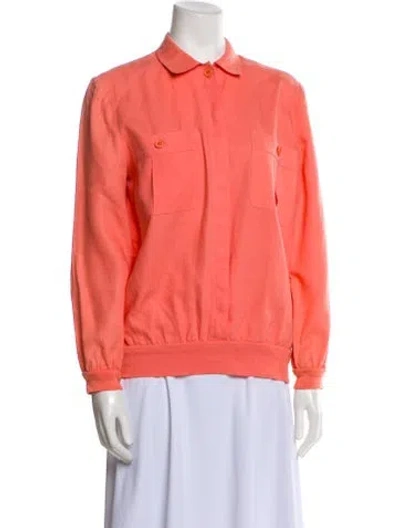 Pre-owned Valentino Vintage Linen Jacket In Orange