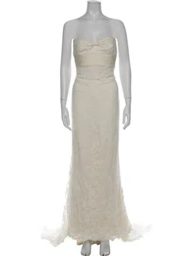 Pre-owned Valentino Vintage Long Dress In Neutrals