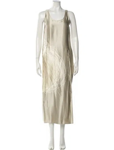 Pre-owned Valentino Vintage Long Dress In Silver