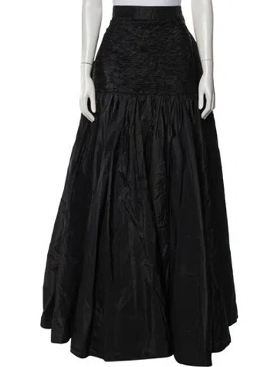 Pre-owned Valentino Vintage Long Skirt In Black