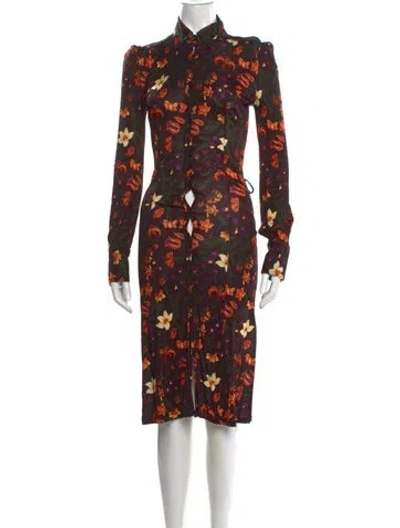 Pre-owned Valentino Vintage Midi Length Dress In Black