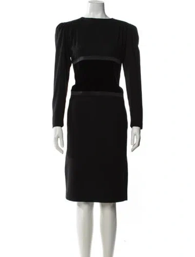 Pre-owned Valentino Vintage Midi Length Dress In Black