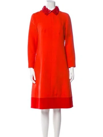 Pre-owned Valentino Vintage Midi Length Dress In Orange