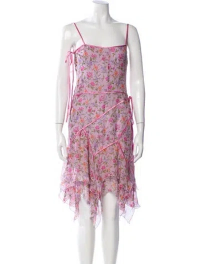 Pre-owned Valentino Vintage Midi Length Dress In Purple