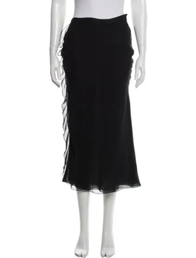 Pre-owned Valentino Vintage Midi Length Skirt In Black