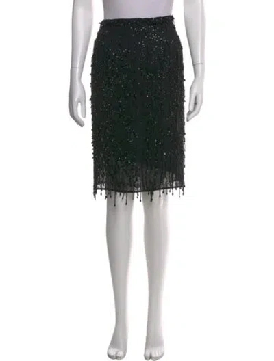 Pre-owned Valentino Vintage Midi Length Skirt In Black