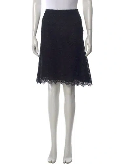 Pre-owned Valentino Vintage Midi Length Skirt In Black