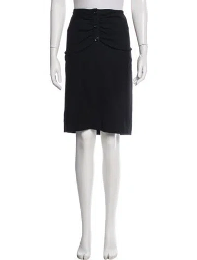 Pre-owned Valentino Vintage Midi Length Skirt In Black