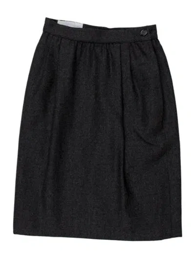 Pre-owned Valentino Vintage Midi Length Skirt In Gray