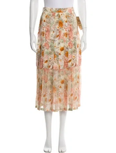 Pre-owned Valentino Vintage Midi Length Skirt In Neutral
