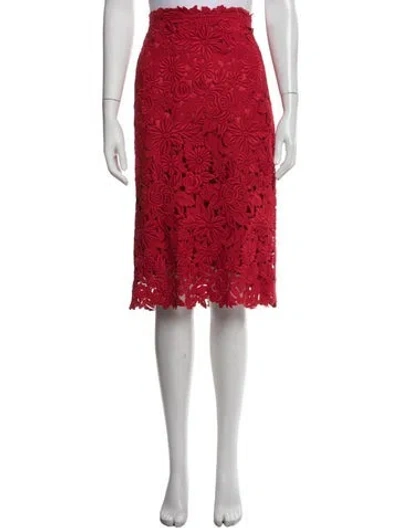 Pre-owned Valentino Vintage Midi Length Skirt In Red