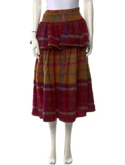 Pre-owned Valentino Vintage Midi Length Skirt In Yellow