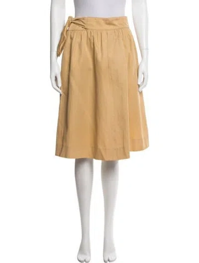 Pre-owned Valentino Vintage Midi Length Skirt In Yellow