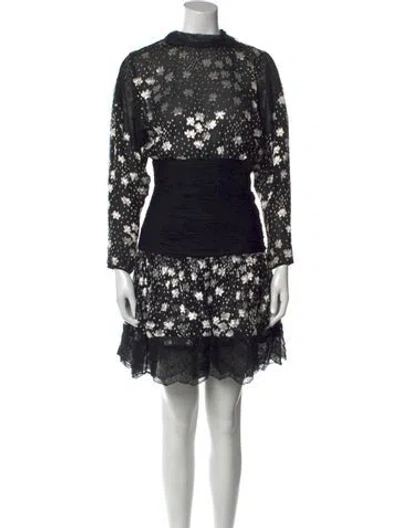 Pre-owned Valentino Vintage Mini Dress In Black