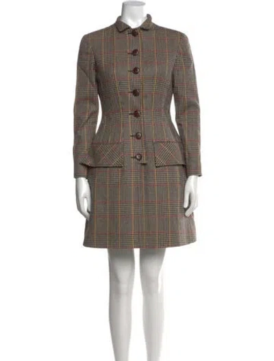 Pre-owned Valentino Vintage Mini Dress In Brown