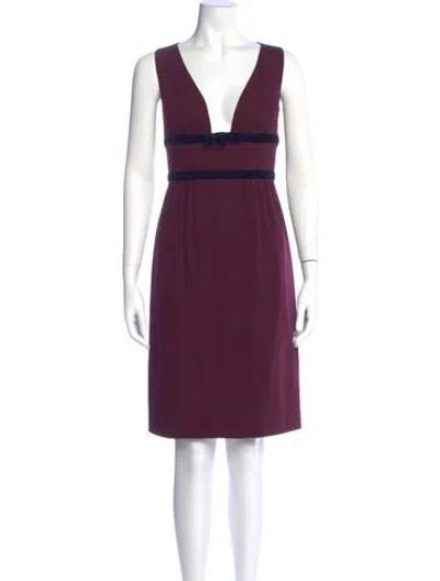Pre-owned Valentino Vintage Mini Dress In Burgundy
