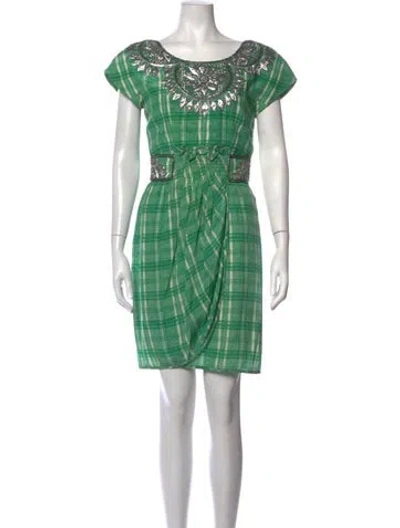 Pre-owned Valentino Vintage Mini Dress In Green
