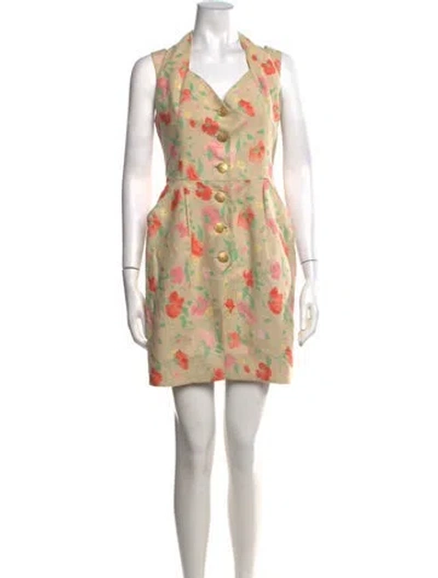 Pre-owned Valentino Vintage Mini Dress In Neutrals