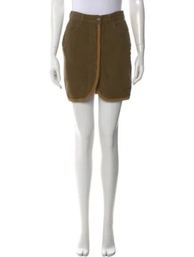 Pre-owned Valentino Vintage Mini Skirt In Green