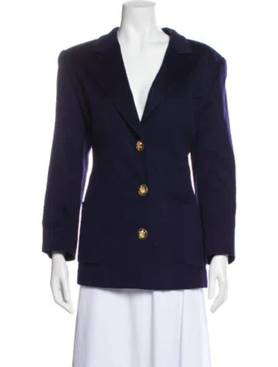 Pre-owned Valentino Vintage Miss V Blazer In Blue