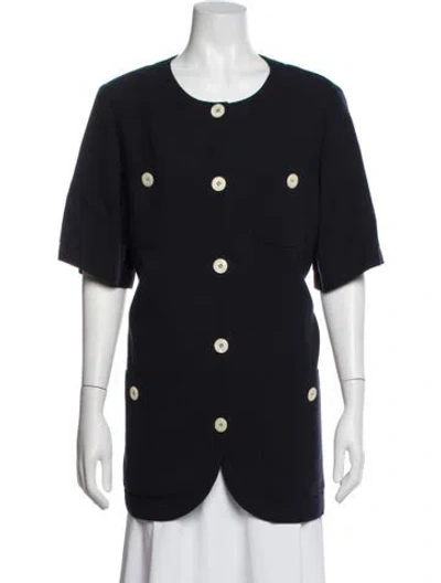 Pre-owned Valentino Vintage Miss V Blazer In Blue