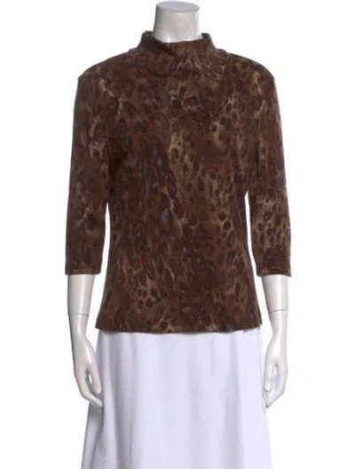 Pre-owned Valentino Vintage Miss V Blouse In Brown