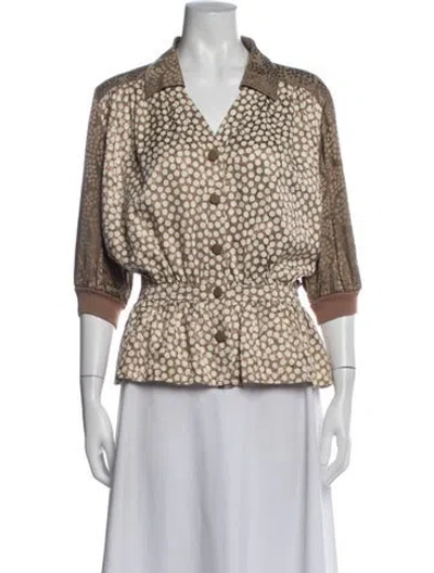 Pre-owned Valentino Vintage Miss V Blouse In Multi