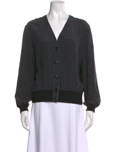 Pre-owned Valentino Vintage Miss V Button-up Top In Blue