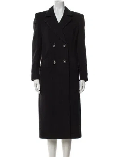 Pre-owned Valentino Vintage Miss V Coat In Black