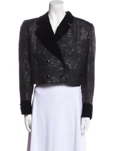 Pre-owned Valentino Vintage Miss V Evening Jacket In Black