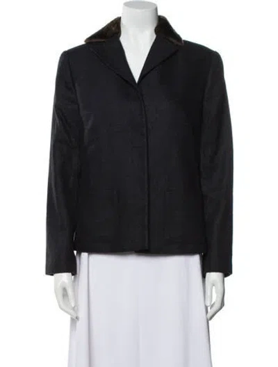 Pre-owned Valentino Vintage Miss V Jacket In Blue