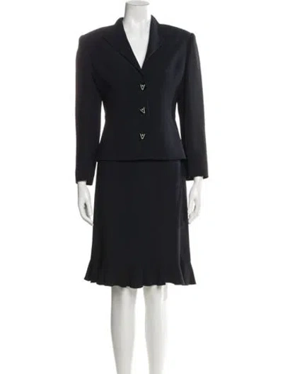 Pre-owned Valentino Vintage Miss V Skirt Set In Blue