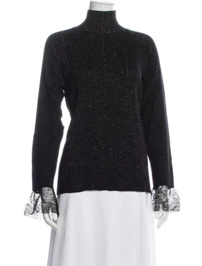 Pre-owned Valentino Vintage Miss V Sweater In Black