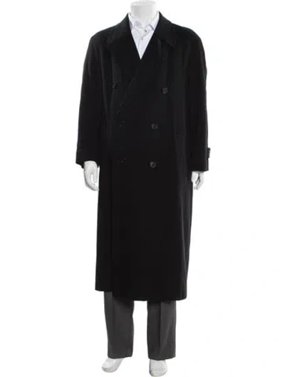 Pre-owned Valentino Vintage Overcoat In Black