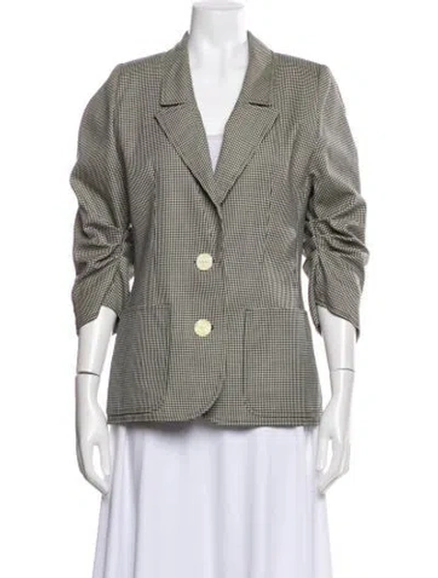 Pre-owned Valentino Vintage Plaid Print Blazer In Multi