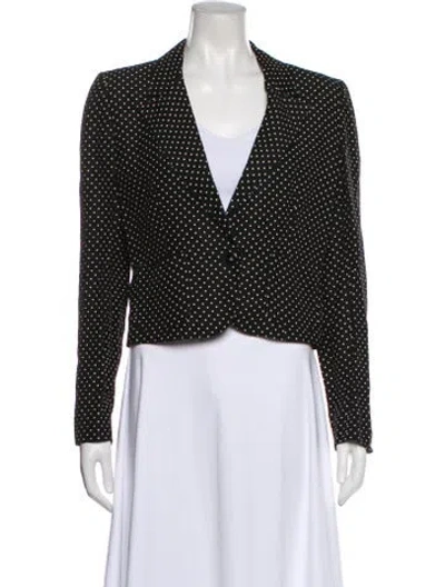 Pre-owned Valentino Vintage Polka Dot Print Blazer In Black