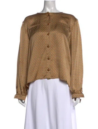 Pre-owned Valentino Vintage Printed Blouse In Neutrals