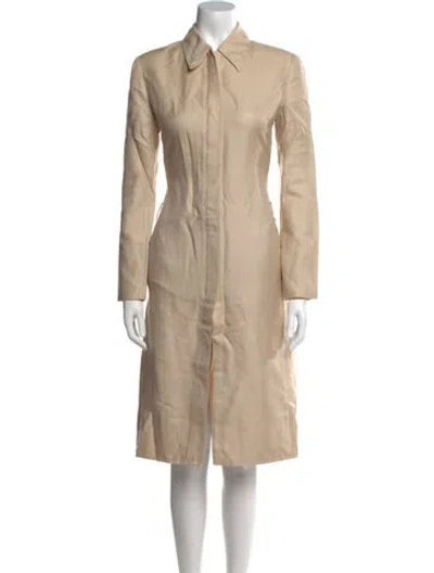 Pre-owned Valentino Vintage Printed Trench Coat In Neutral