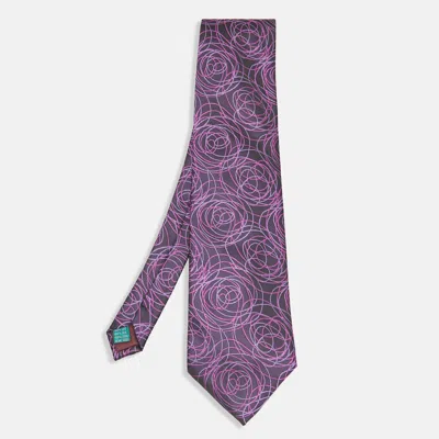 Pre-owned Valentino Garavani Vintage Purple Silk Jacquard Traditional Tie