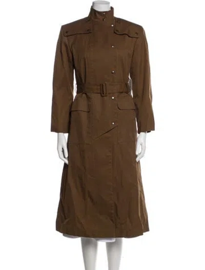 Pre-owned Valentino Vintage Rain Trench Coat In Brown