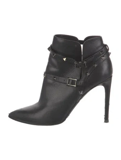 Pre-owned Valentino Garavani Vintage Rockstud Accents Boots In Black