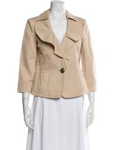 Pre-owned Valentino Vintage Roma Biker Jacket In Neutral