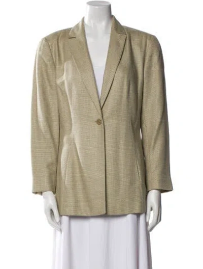 Pre-owned Valentino Vintage Silk Blazer In Neutral