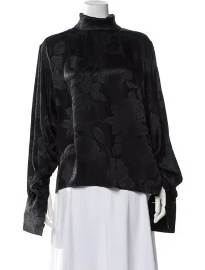 Pre-owned Valentino Vintage Silk Blouse In Black
